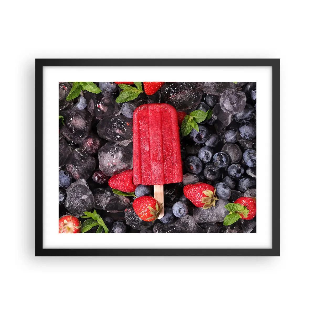 Póster en marco negro - El sabor del verano caluroso - 50x40 cm