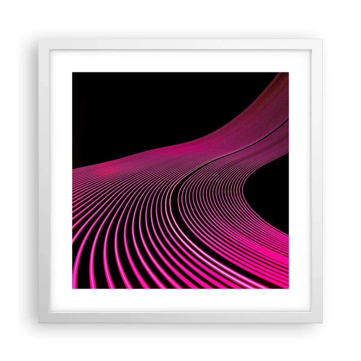 Póster en marco blanco - Avenida de luz - 40x40 cm