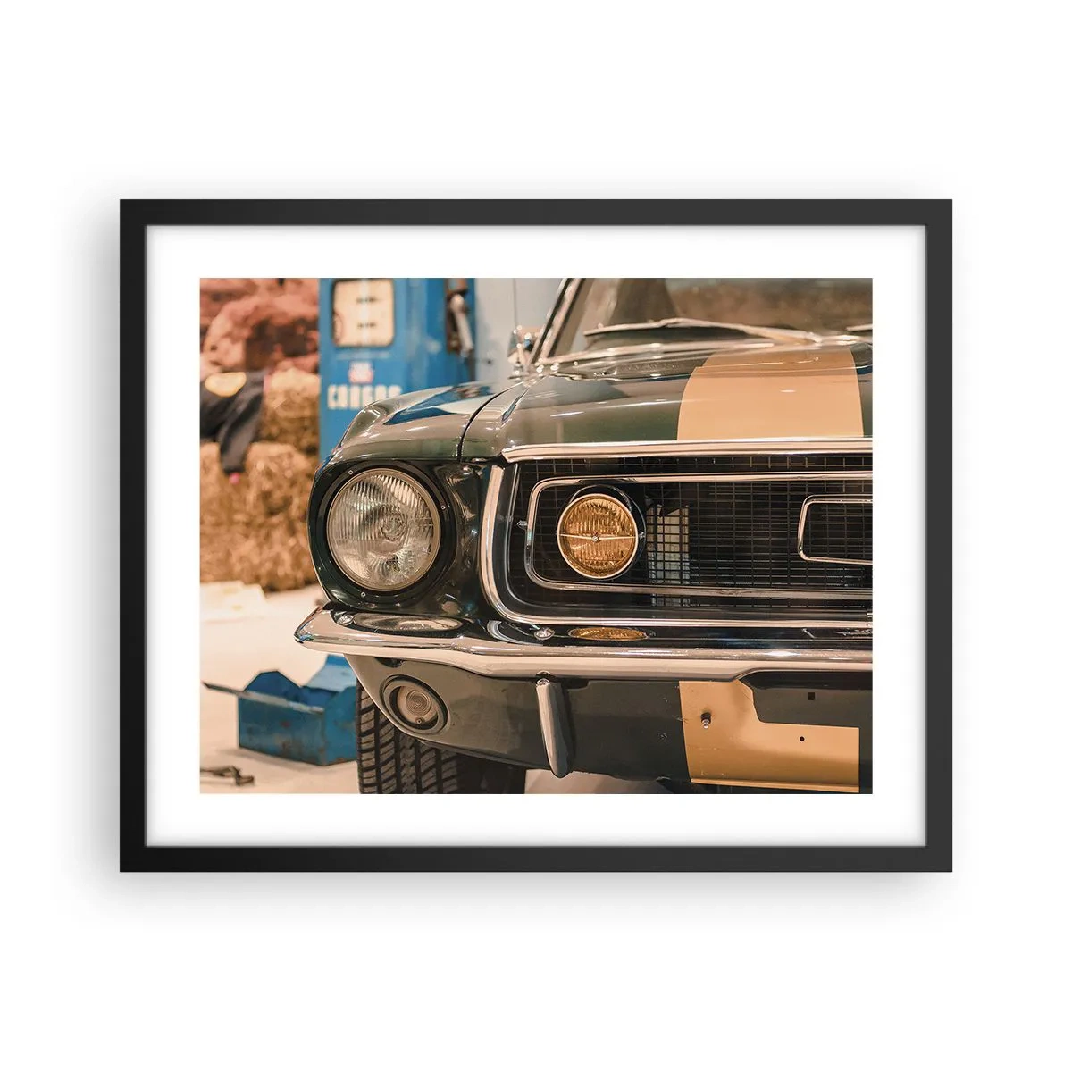 Póster en marco negro - Encuentro con una leyenda - 50x40 cm