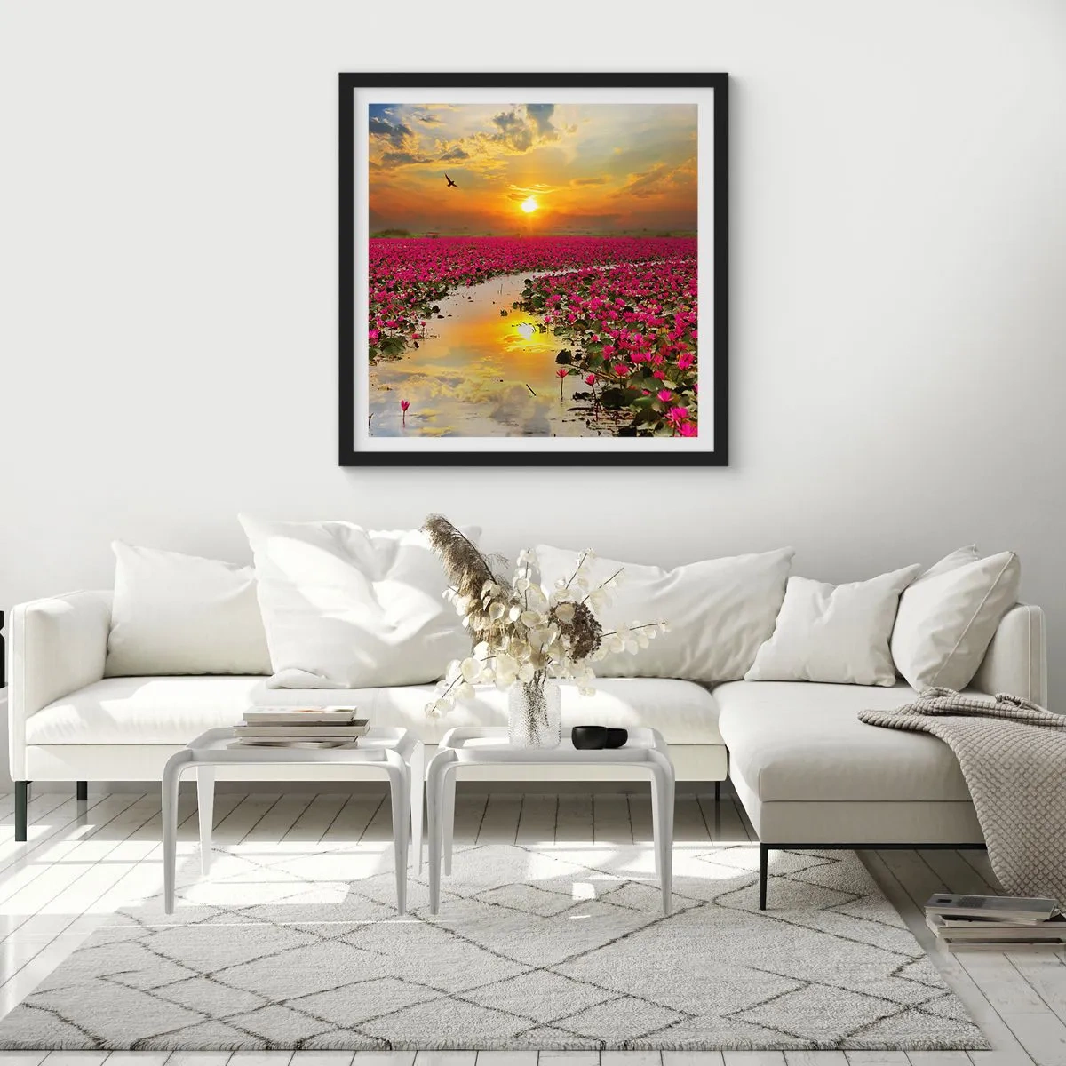 Póster en marco negro - La vida secreta del lago - 50x50 cm