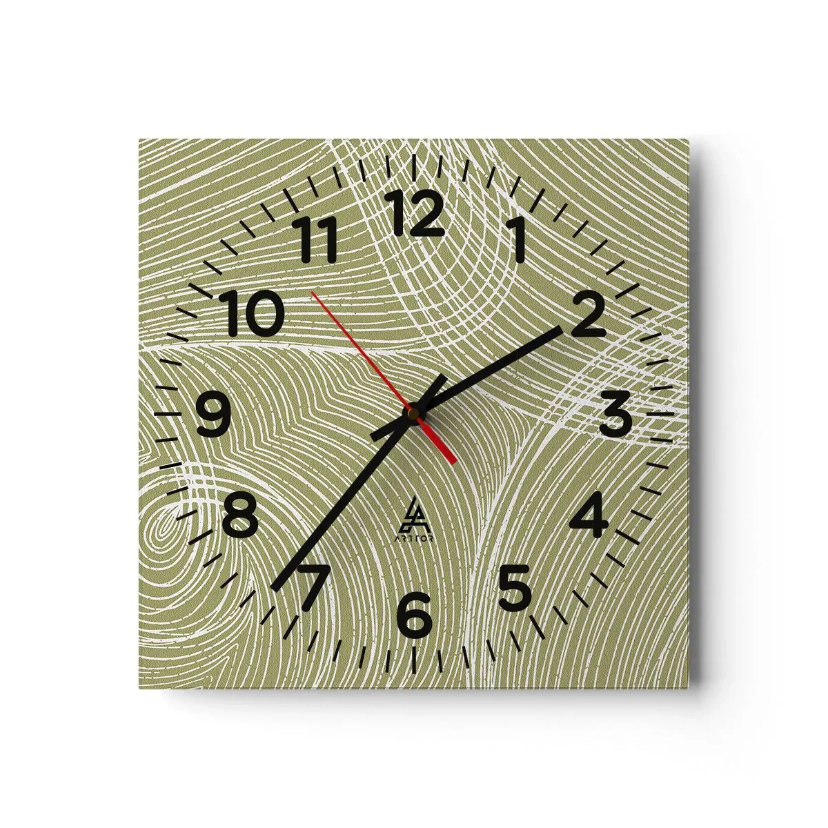 Reloj de pared - Reloj de vidrio - Abstracción intrincada en blanco - 40x40 cm