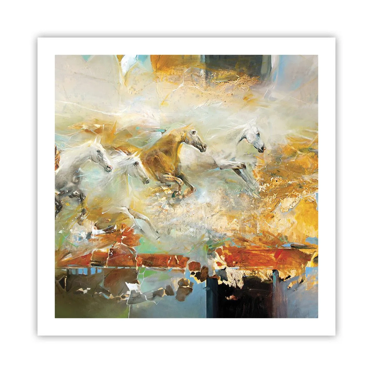 Póster - Galopando a través de la luz - 60x60 cm