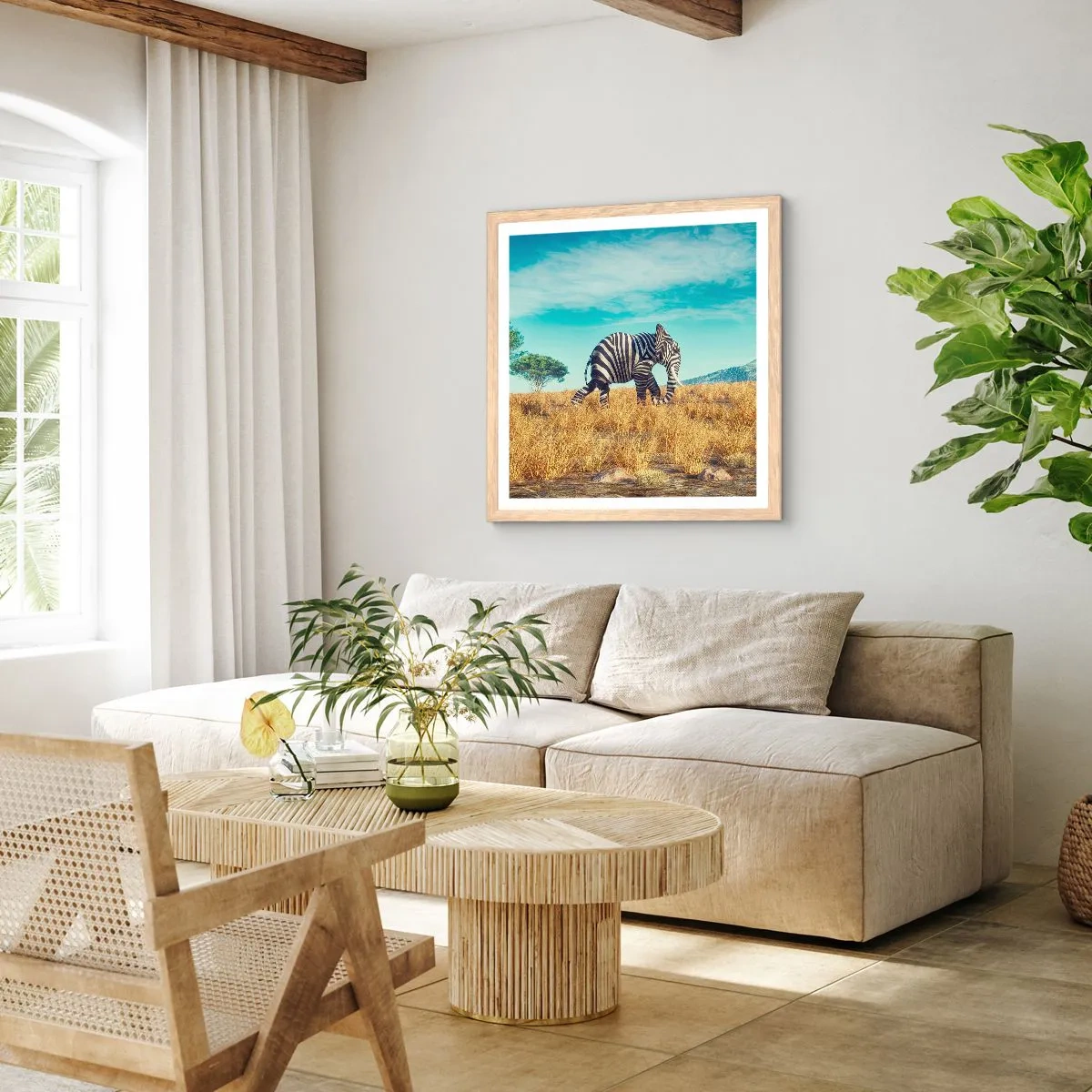 Póster en marco roble claro - El gris ya no está de moda - 30x30 cm