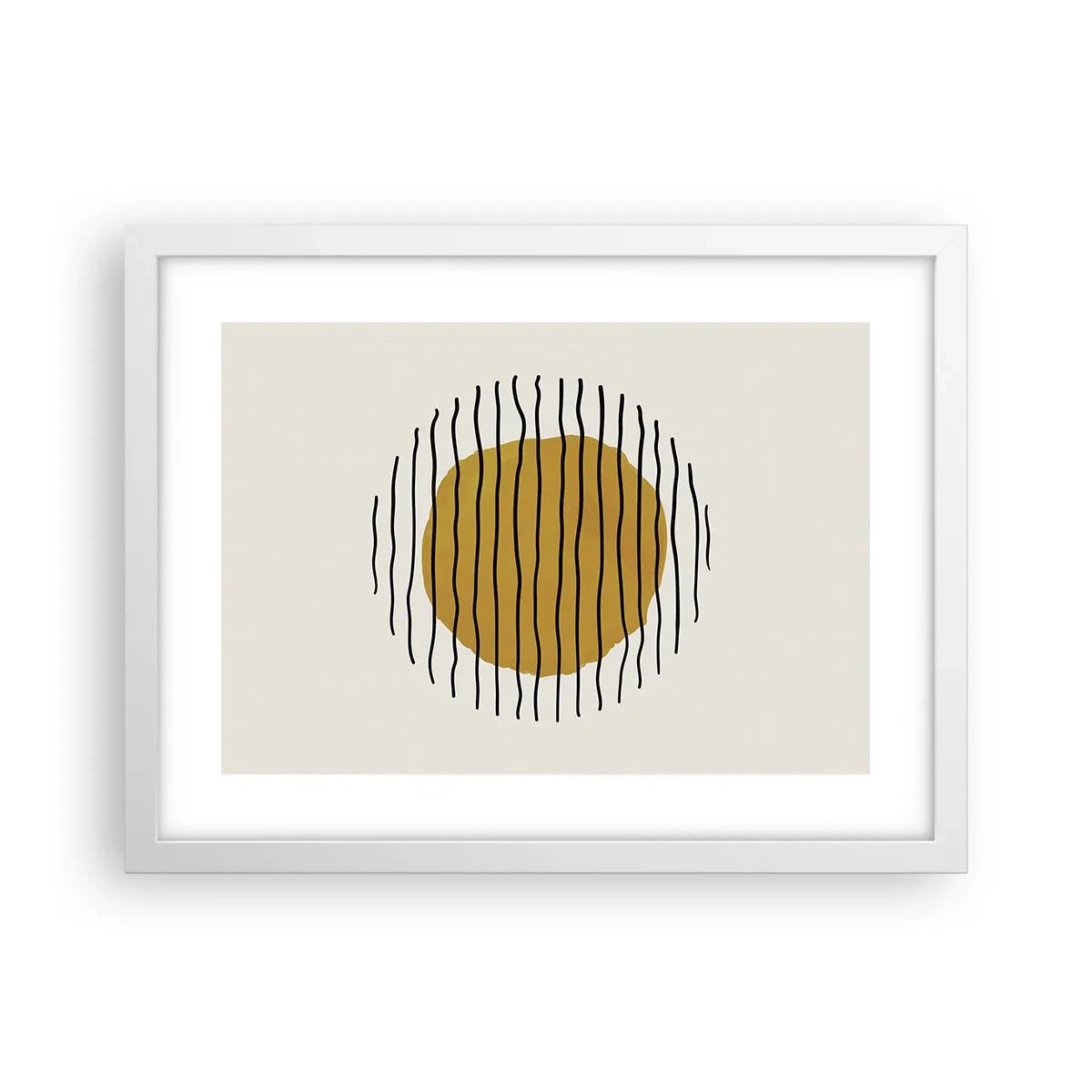 Póster en marco blanco - Abstracción cálida - 40x30 cm