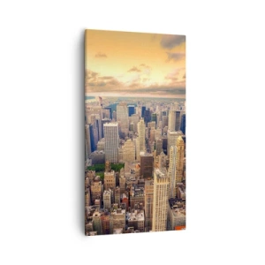 Cuadro sobre lienzo - Impresión de Imagen - Metrópolis dorada - 55x100 cm