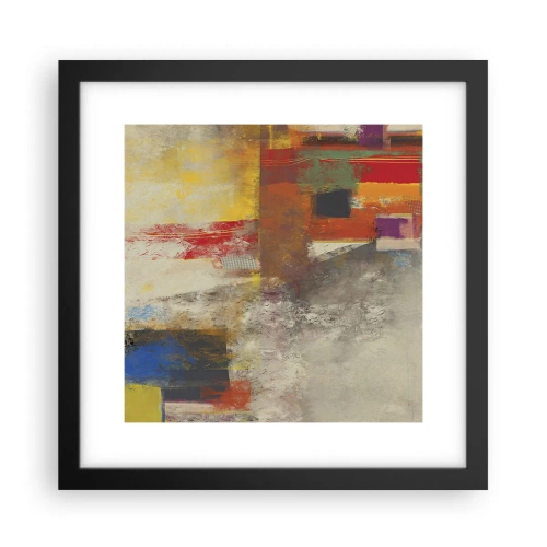 Póster en marco negro - Geometría de color - 30x30 cm