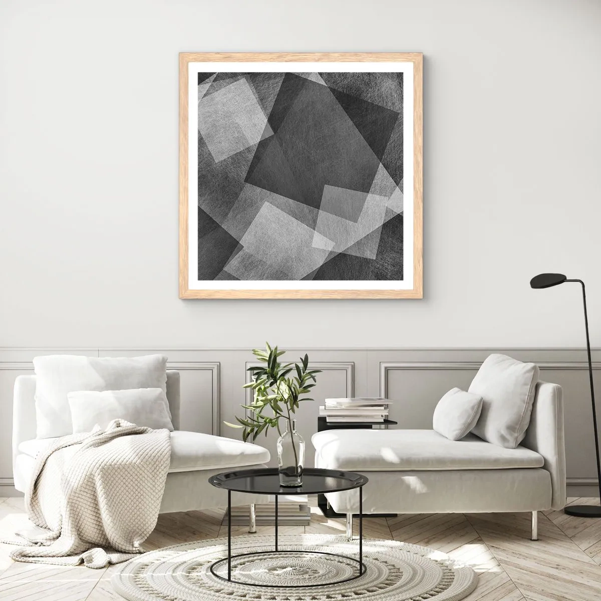 Póster en marco roble claro - Un símbolo eterno de permanencia y orden - 60x60 cm