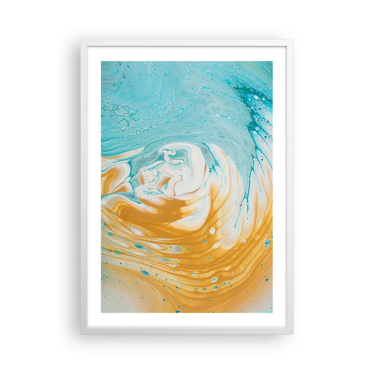 Póster en marco blanco - Remolino pastel - 50x70 cm