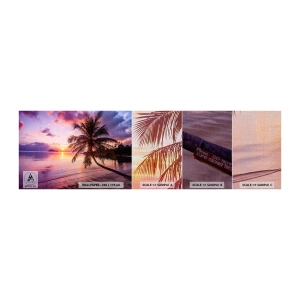 Muestra de fotomural Premium Canvas - Hermosura hasta el horizonte - Paisaje, Palmera de cocos, Mar - 100x30 cm