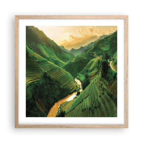 Póster en marco roble claro - Valle vietnamita - 50x50 cm