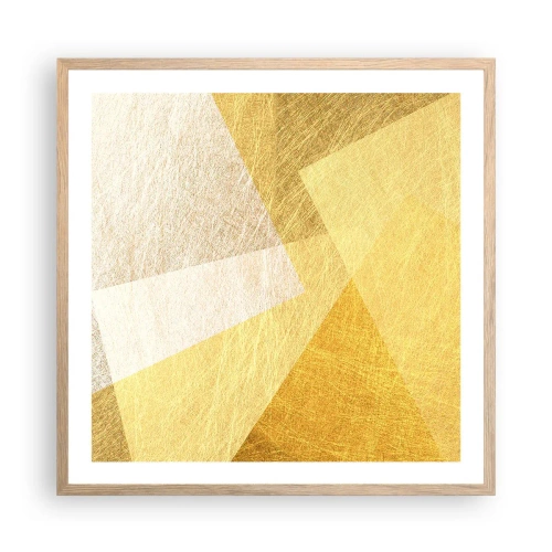 Póster en marco roble claro - Tiempo de geometría - 60x60 cm