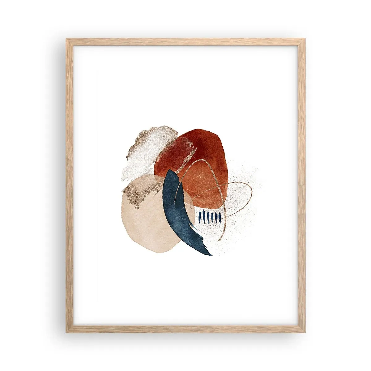 Póster en marco roble claro - Composición ovalada - 40x50 cm