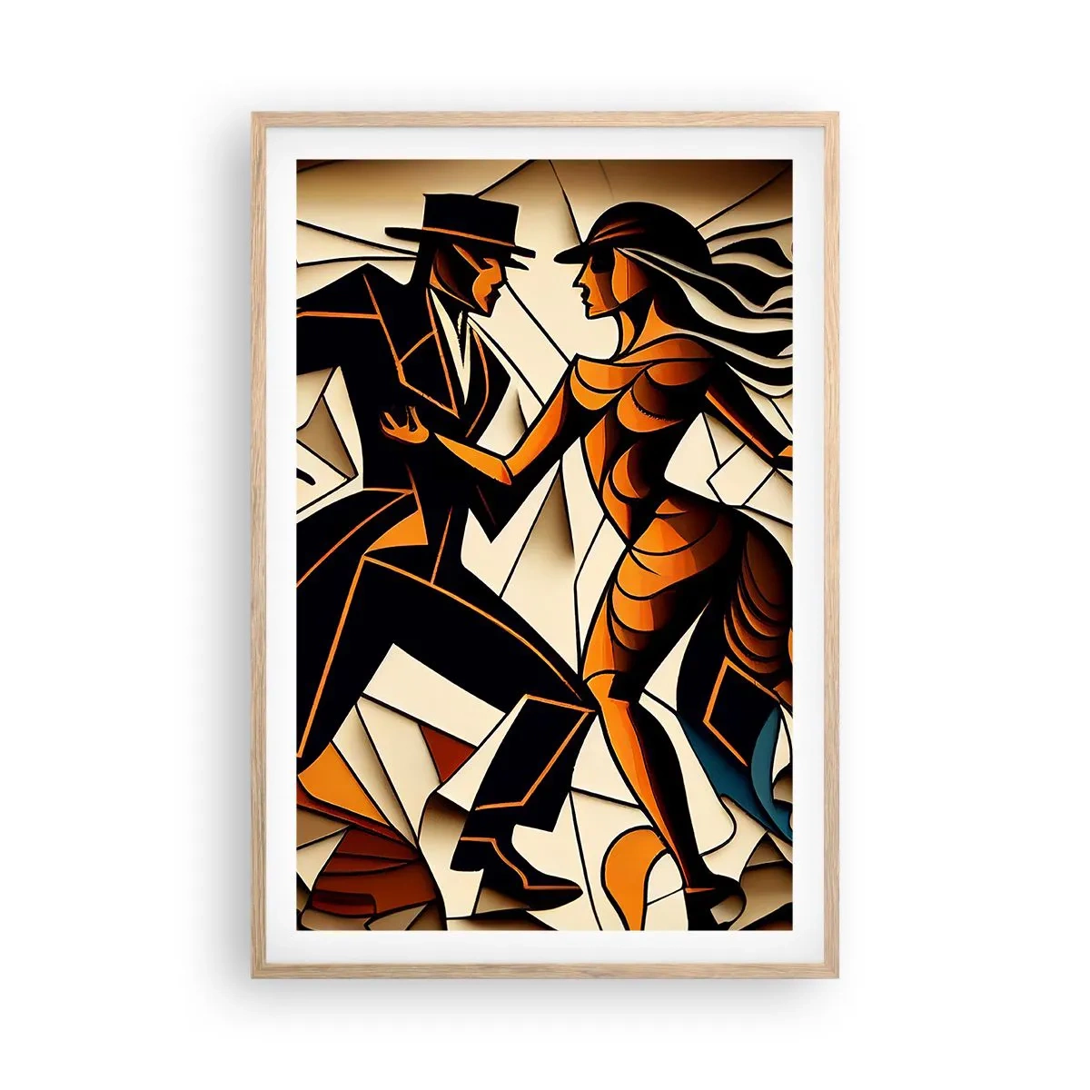 Póster en marco roble claro - Danza de pasión - 61x91 cm