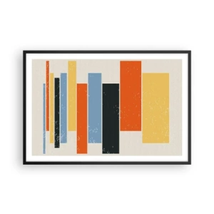 Póster en marco negro - Barras multicolor - 91x61 cm