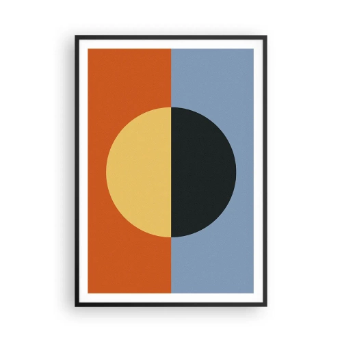 Póster en marco negro - Una composición de calidez y frescura - 70x100 cm