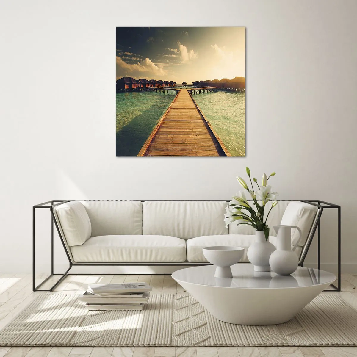 Cuadro sobre vidrio - Impresiones sobre Vidrio - Una cálida invitación - 70x70 cm