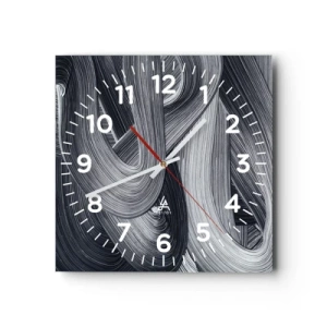 Reloj de pared - Reloj de vidrio - La fluidez de la realidad - 30x30 cm
