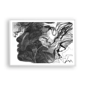 Póster en marco blanco - Enredada en sueños - 100x70 cm