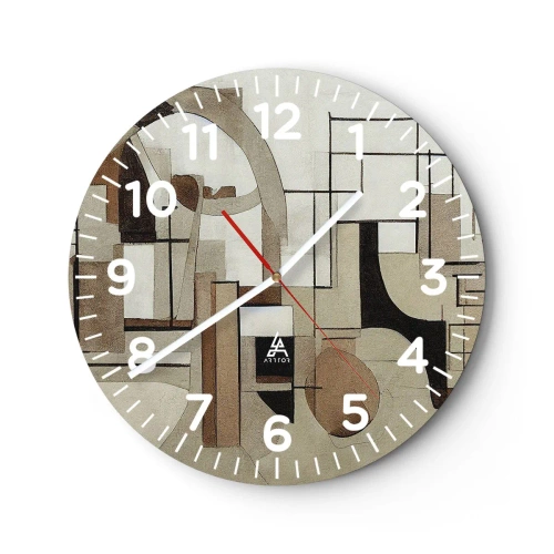 Reloj de pared - Reloj de vidrio - Paisaje urbano 2.0 - 40x40 cm