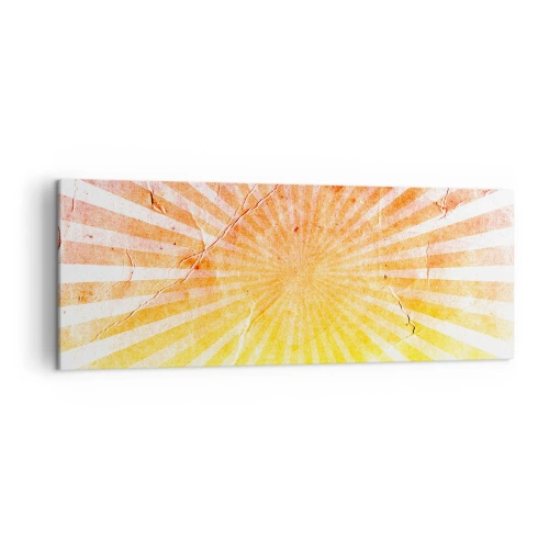 Cuadro sobre lienzo - Impresión de Imagen - Rayos de sol en tonos naranja y amarillo. - 140x50cm - Renacer del sol - Decoración de pared moderna para salón y dormitorio ARTTOR