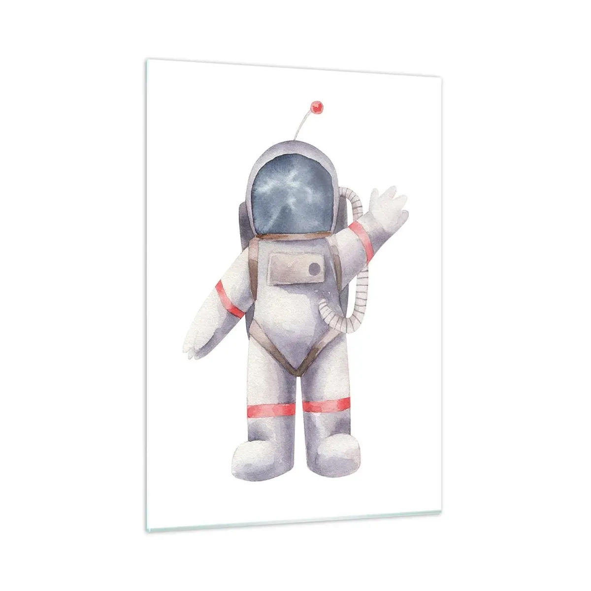 Cuadro sobre vidrio - Impresiones sobre Vidrio - Astronauta saludando en el espacio - 50x70cm - Esto es todo por ahora - Decoración de pared moderna para salón y dormitorio ARTTOR