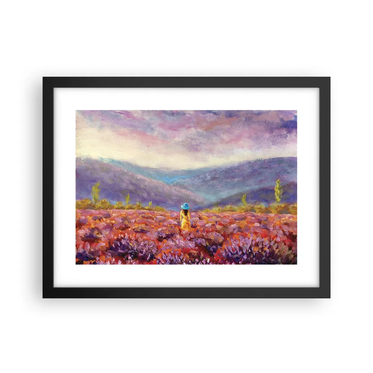 Póster en marco negro - En un mundo de lavanda - 40x30 cm