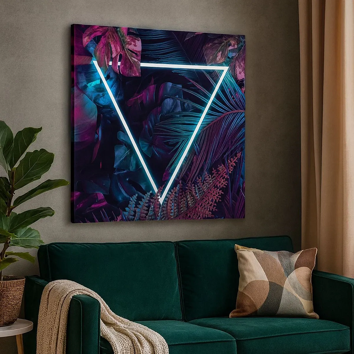 Cuadro sobre lienzo - Impresión de Imagen - Jardín fluorescente - 30x30 cm