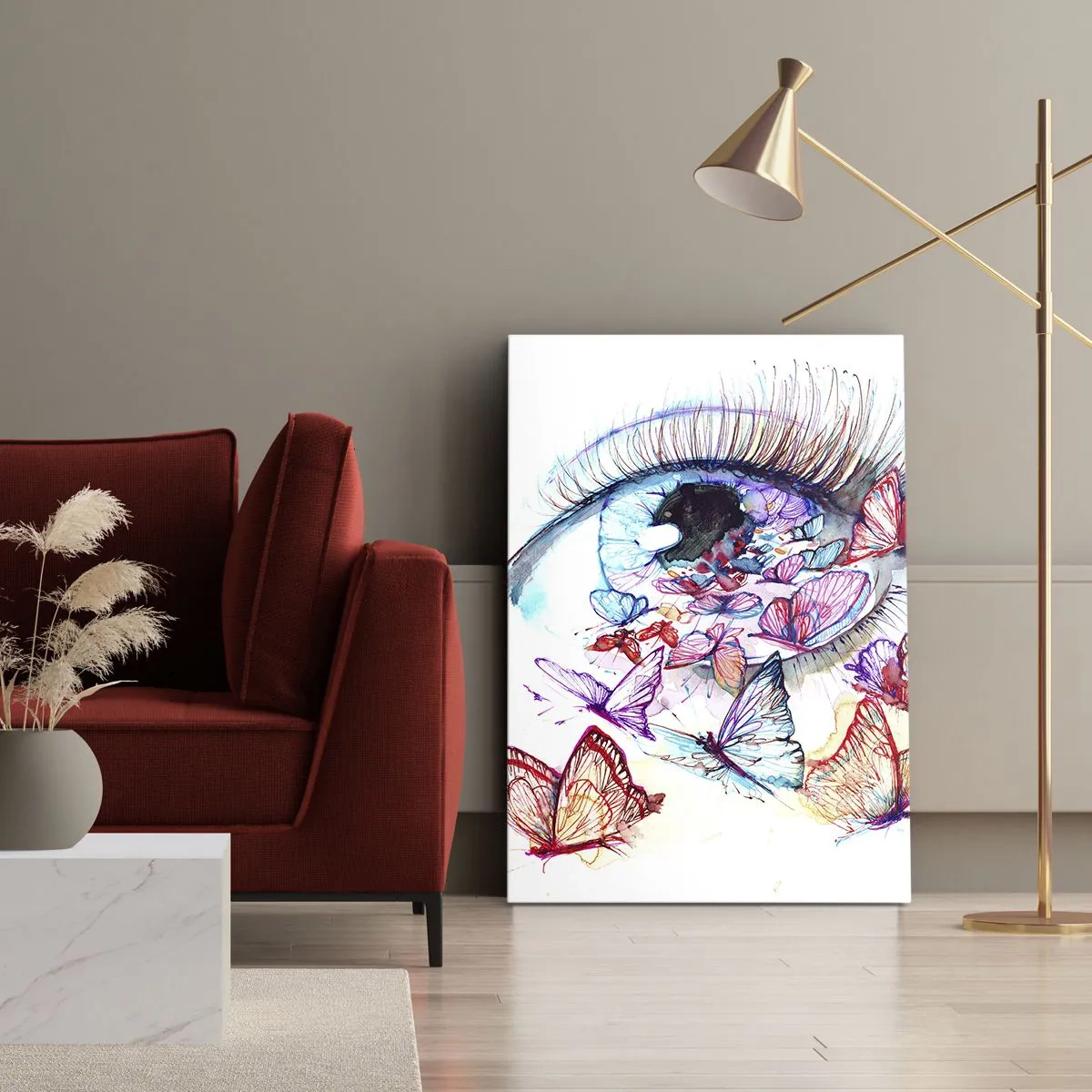 Cuadro sobre lienzo - Impresión de Imagen - El encanto de los ojos de cuento de hadas - 45x80 cm