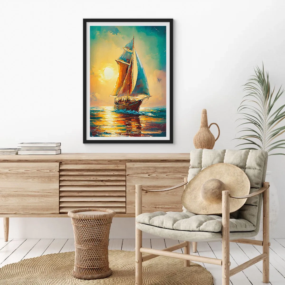 Póster en marco negro - A toda vela - 50x70 cm