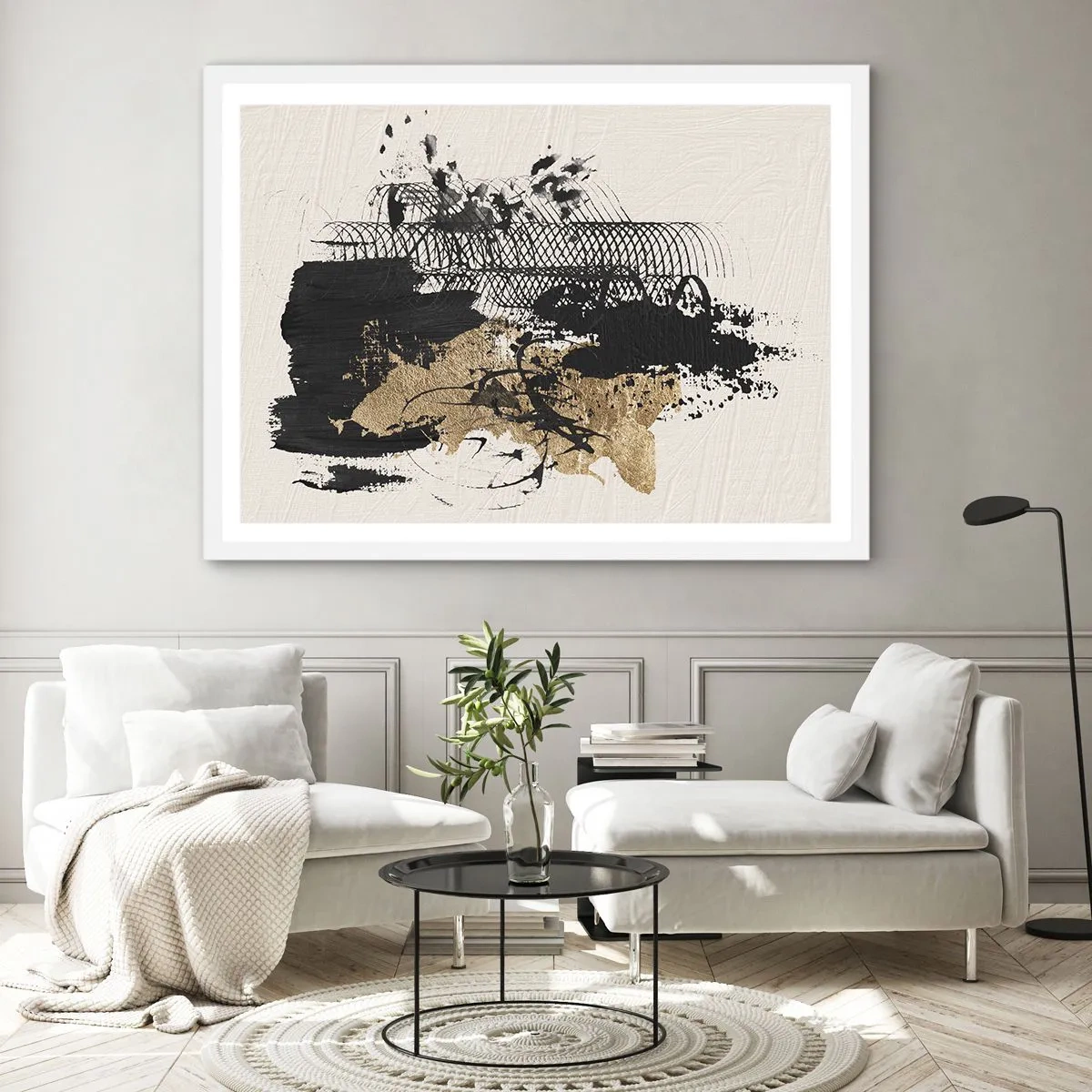 Póster en marco blanco - Composición con pasión - 70x50 cm