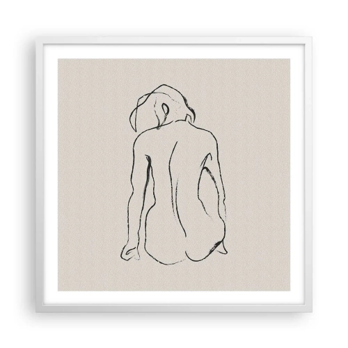 Póster en marco blanco - Esbozos de una espalada - 60x60 cm