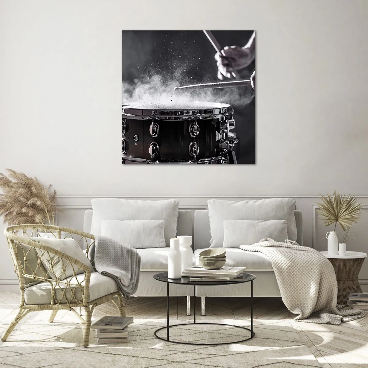 Cuadro sobre vidrio - Impresiones sobre Vidrio - El pulso de la música - 40x40 cm