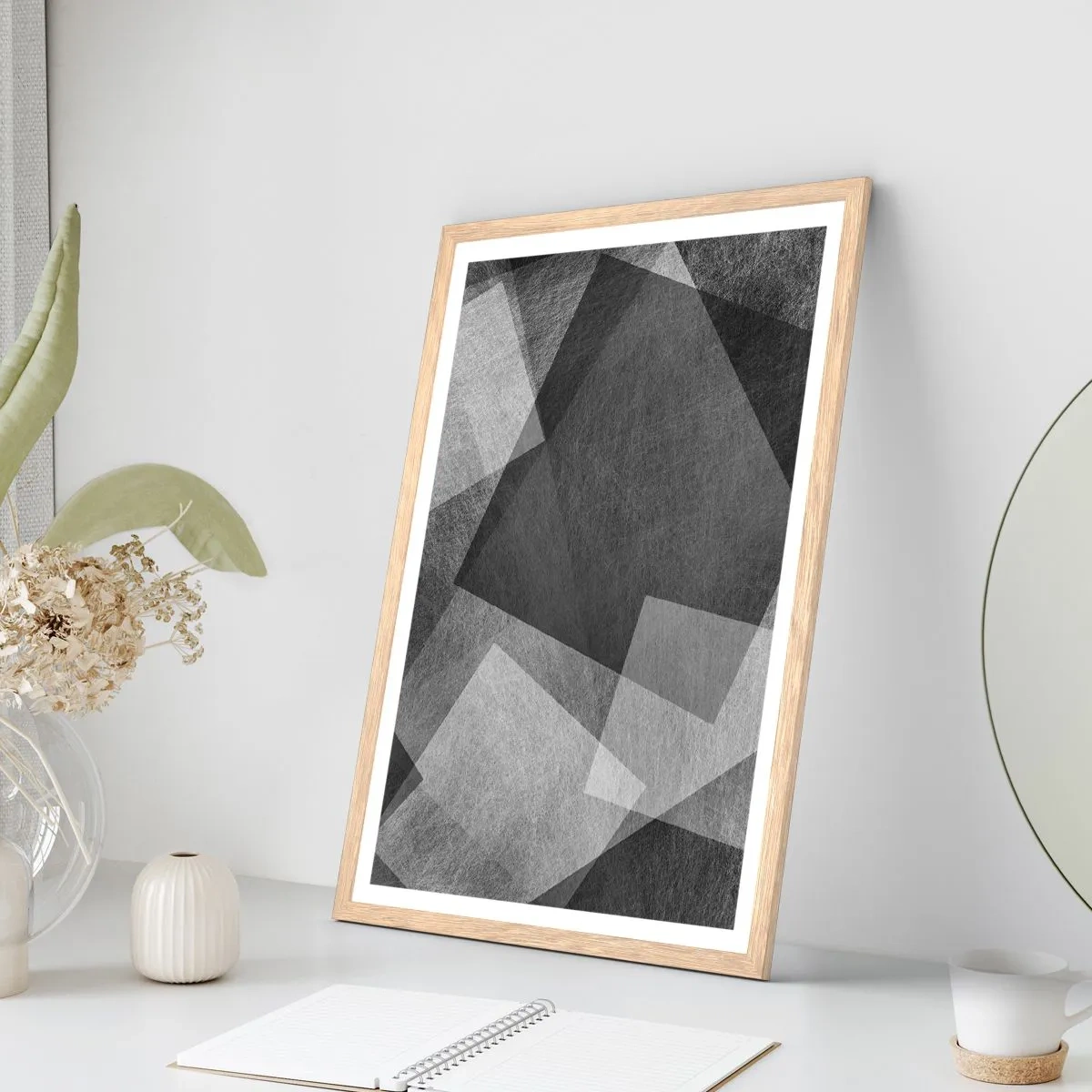 Póster en marco roble claro - Un símbolo eterno de permanencia y orden - 50x70 cm