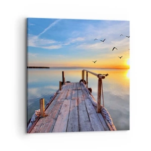 Cuadro sobre lienzo - Impresión de Imagen - Caminando hacia el sol - 70x70 cm