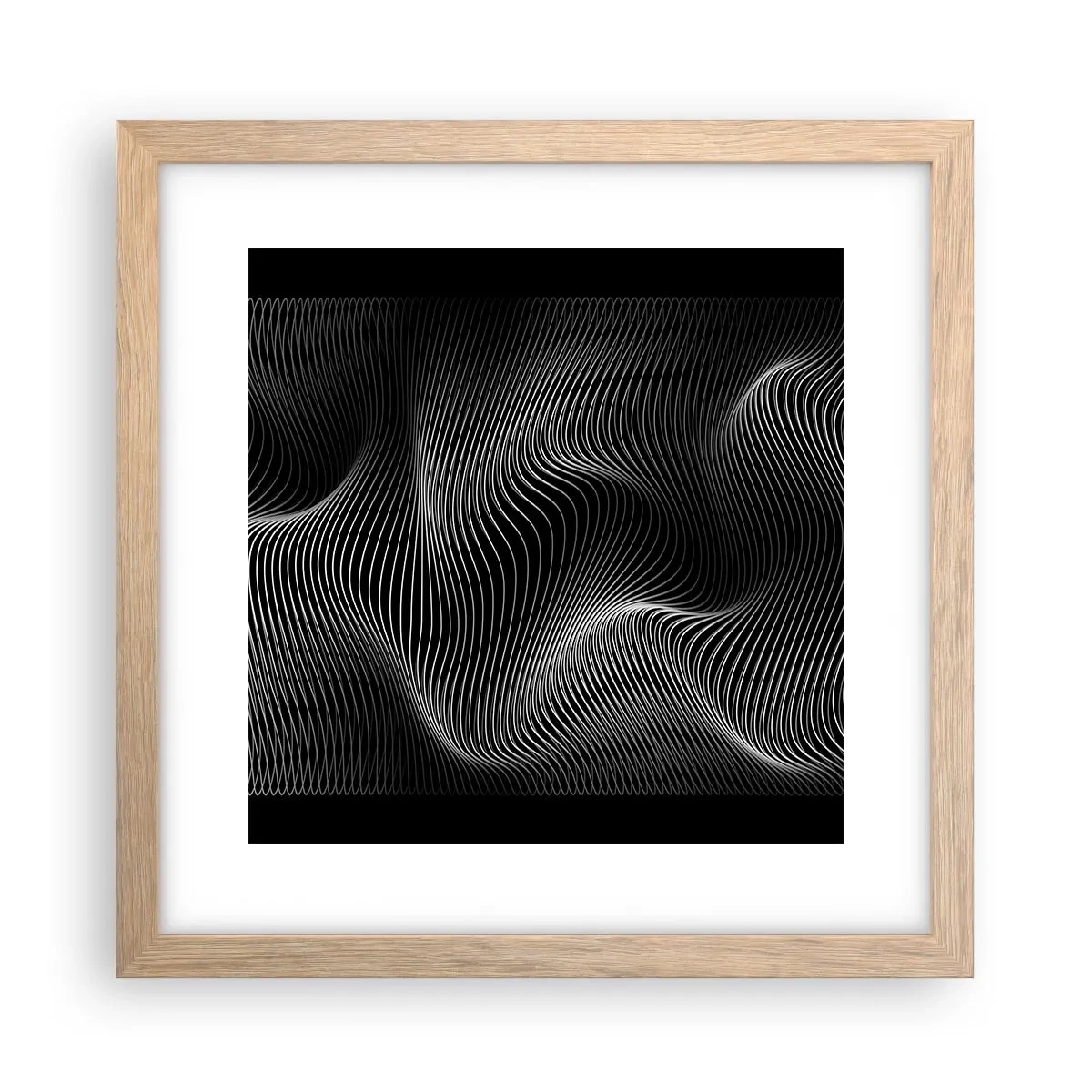 Póster en marco roble claro - La danza de la luz en el espacio - 30x30 cm