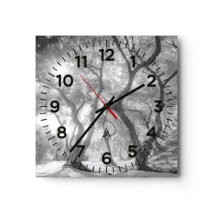Reloj de pared - Reloj de vidrio - En un olivar - 30x30 cm