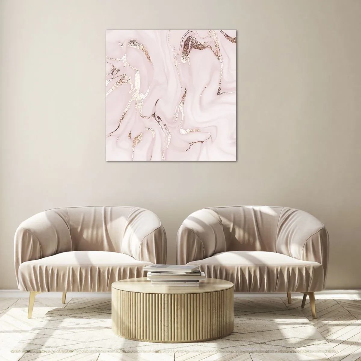 Cuadro sobre vidrio - Impresiones sobre Vidrio - En rosa - 70x70 cm
