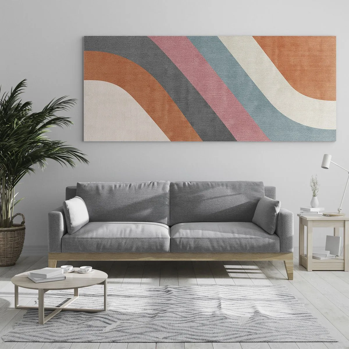 Cuadro sobre vidrio - Impresiones sobre Vidrio - Composición diagonal - movimiento - 100x40 cm