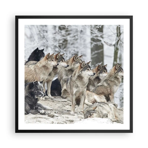 Póster en marco negro - Familiares y amigos - 60x60 cm