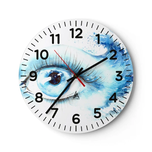 Reloj de pared - Reloj de vidrio - Sumérgete en el azul de tu mirada - 30x30 cm