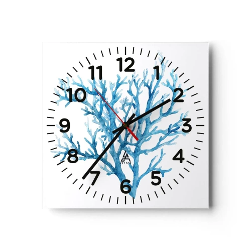 Reloj de pared - Reloj de vidrio - Filigrana marina - 30x30 cm