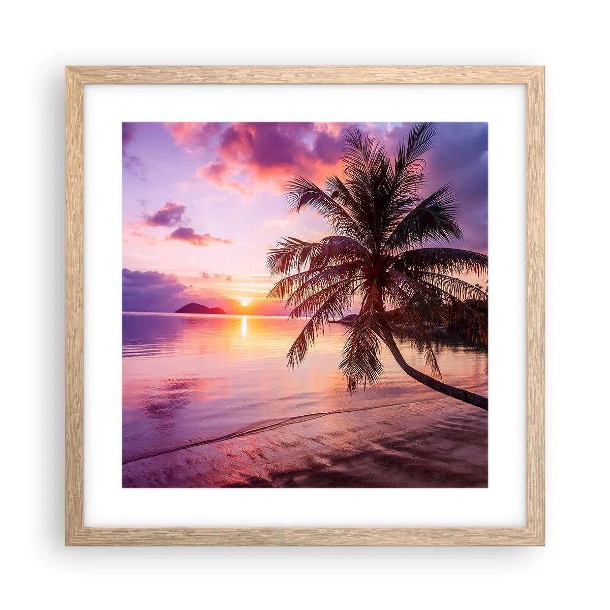 Póster en marco roble claro - Hermosura hasta el horizonte - 40x40 cm