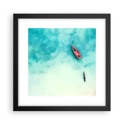 Póster en marco negro - Porque en las playas de Zanzíbar, cuando las aguas se desbordan... - 30x30 cm