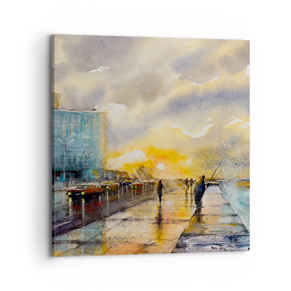 Cuadro sobre lienzo - Impresión de Imagen - Vida en la orilla - 70x70 cm