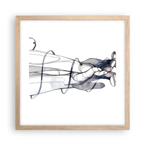 Póster en marco roble claro - Un estudio sobre el contacto - 40x40 cm