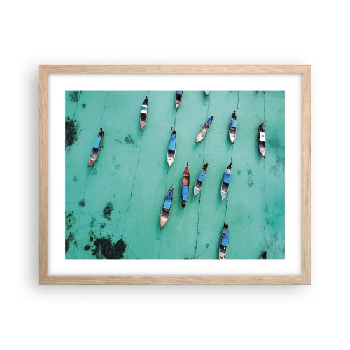 Póster en marco roble claro - En alegre espera - 50x40 cm