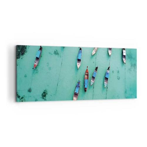 Cuadro sobre lienzo - Impresión de Imagen - En alegre espera - 100x40 cm