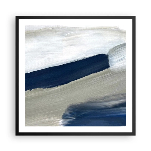 Póster en marco negro - Encuentro con el blanco - 60x60 cm