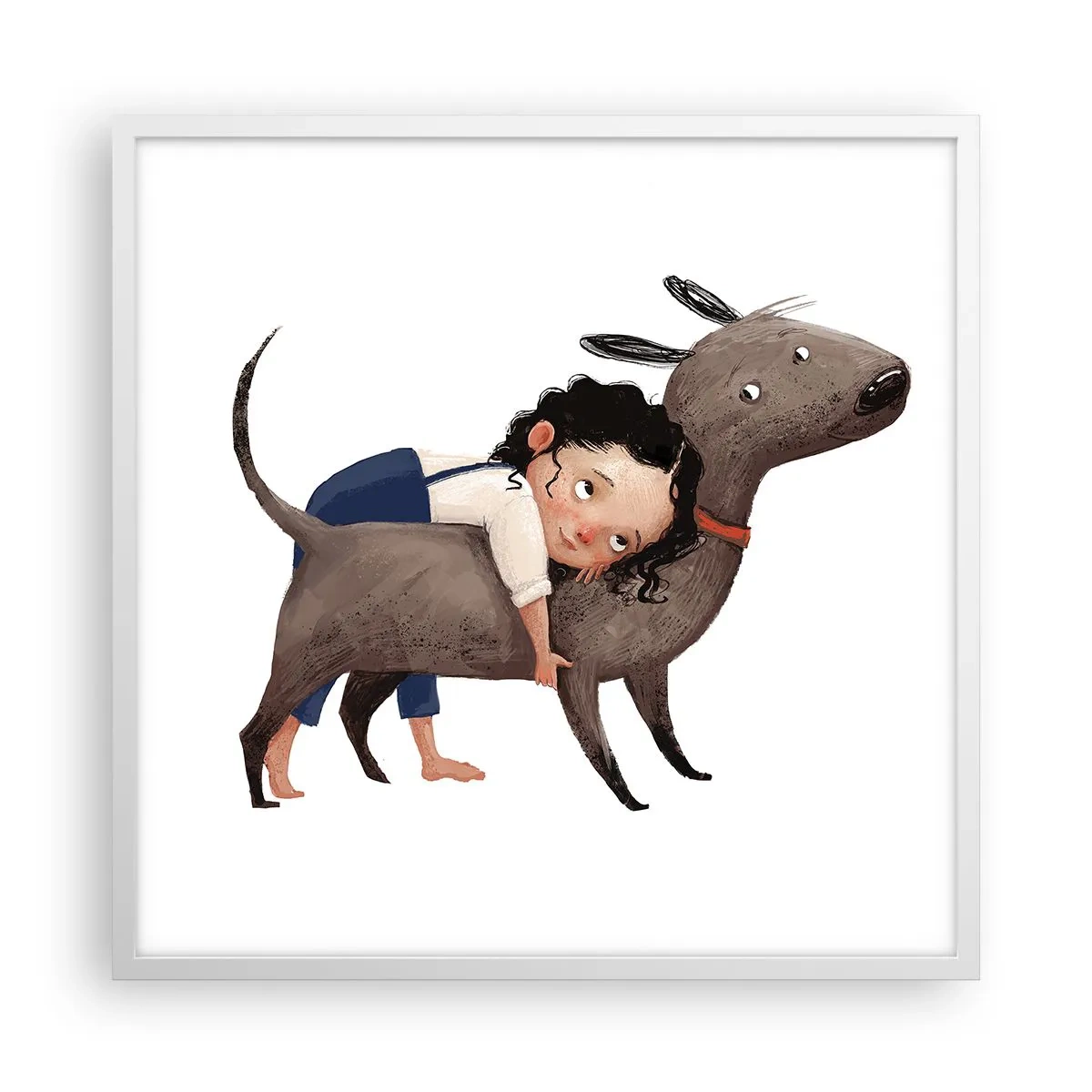 Póster en marco blanco - Mejores amigos - 60x60 cm