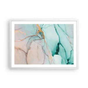 Póster en marco blanco - Danza de formas y colores - 70x50 cm